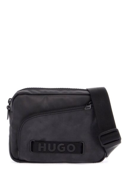 HUGO Black Minimalist Nylon Crossbody Bag With Zip