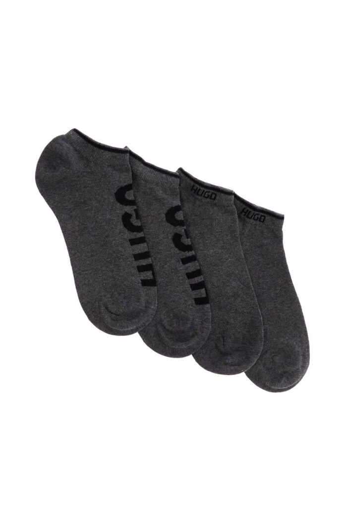 HUGO Medium Grey Breathable Slim Fit Socks With Logo