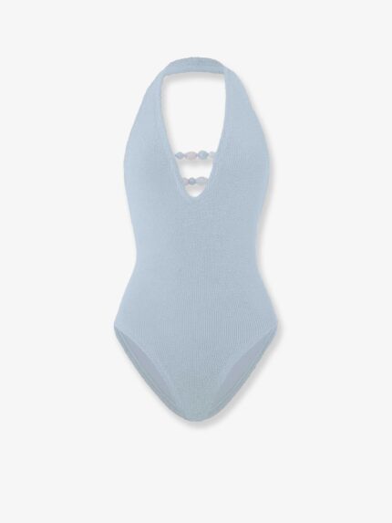 HUNZA G Adriana Crinkle Fabric One-piece Swimsuit