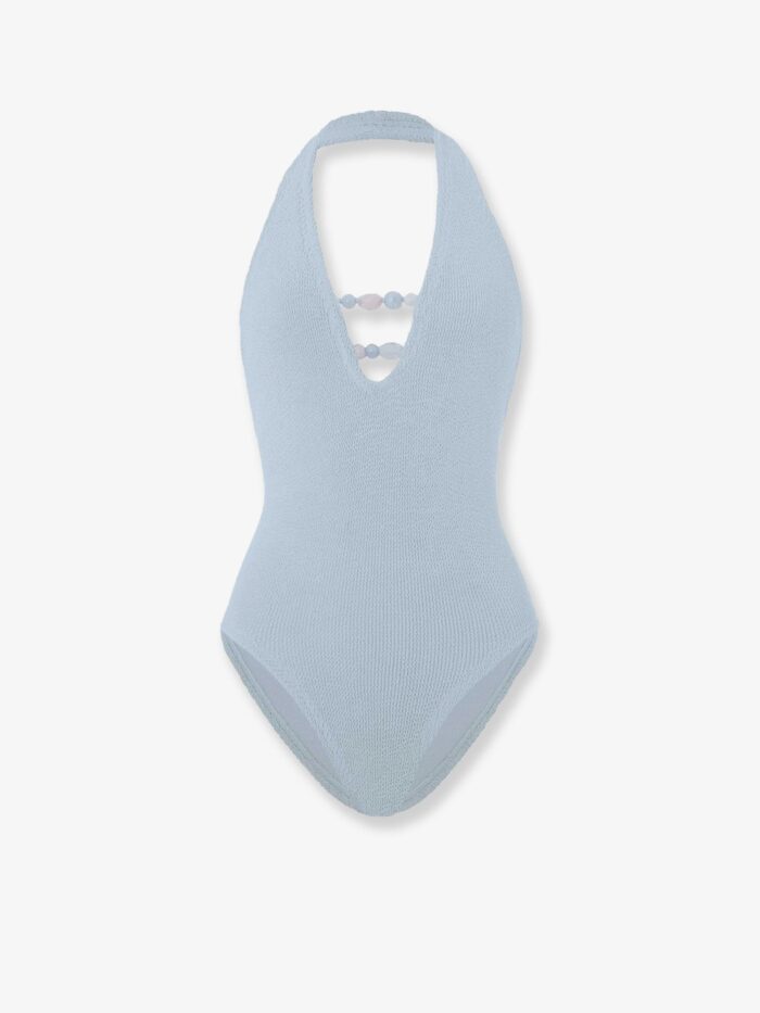 HUNZA G Adriana Crinkle Fabric One-piece Swimsuit