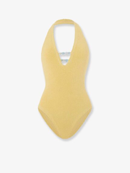 HUNZA G Adriana Crinkle Fabric One-piece Swimsuit