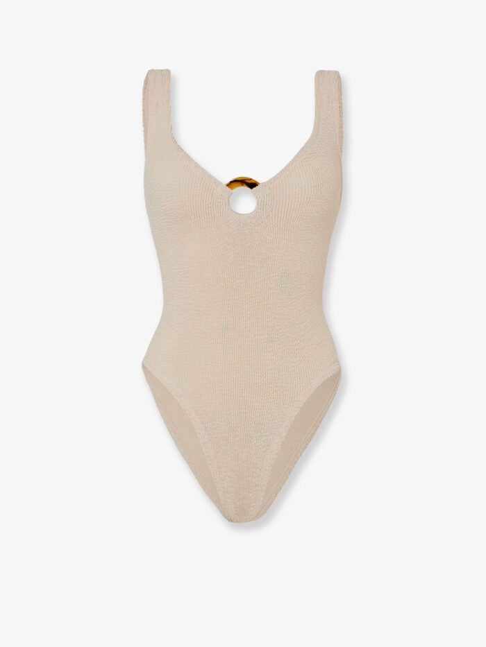 HUNZA G Celine Crinkle Fabric One-piece Swimsuit
