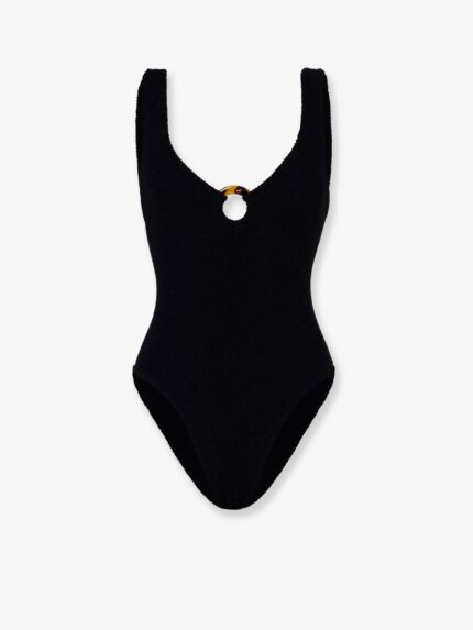 HUNZA G Celine Crinkle Fabric One-piece Swimsuit