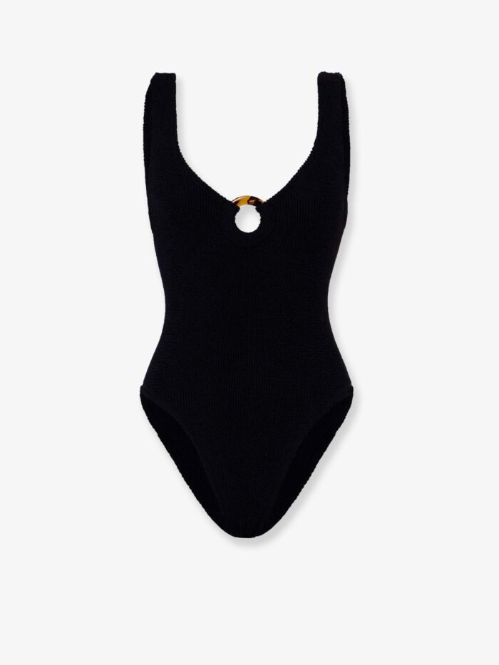 HUNZA G Celine Crinkle Fabric One-piece Swimsuit