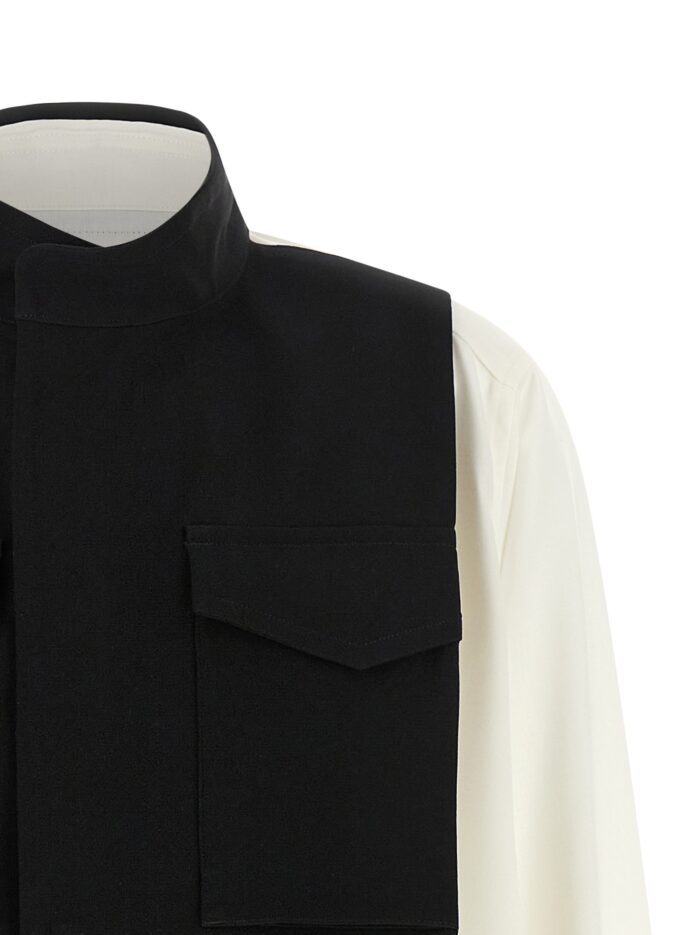 SACAI Hybrid Shirt With Front Panel Model.