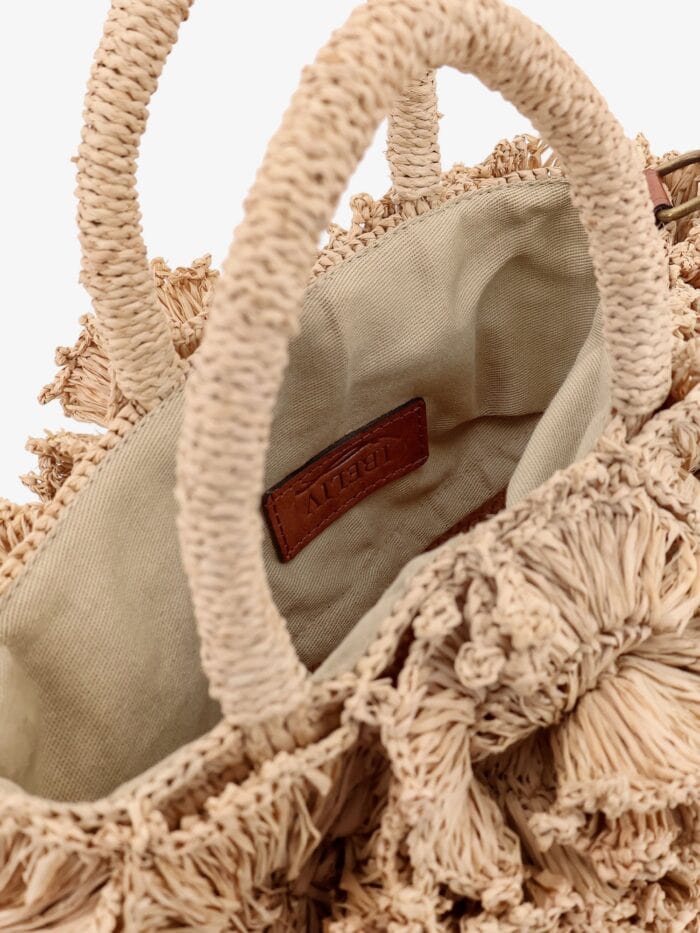 IBELIV Coral Raffia Crossbody Bag