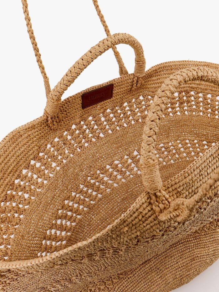 IBELIV Sol Perforated Rafia Handbag