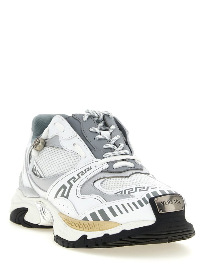 Versace 'Icaro' Mesh And Leather Fabric Sneakers