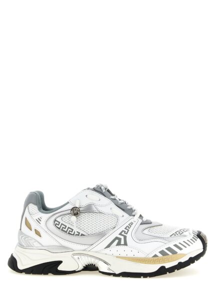 Versace 'Icaro' Mesh And Leather Fabric Sneakers