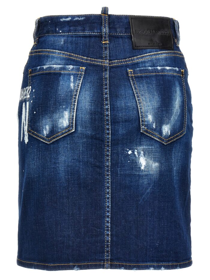Dsquared2 'Icon Spray' Denim Skirt