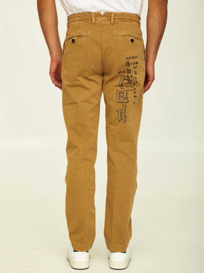 Incotex Red X Facetasm Camel cotton trousers