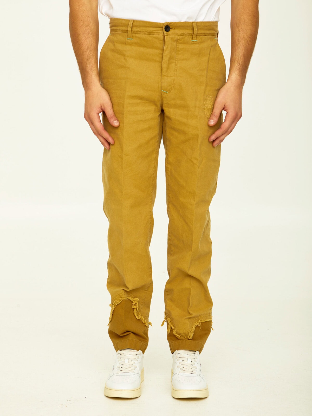 Incotex Red X Facetasm Camel cotton trousers