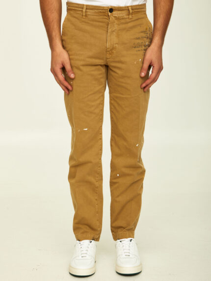 Incotex Red X Facetasm Camel cotton trousers
