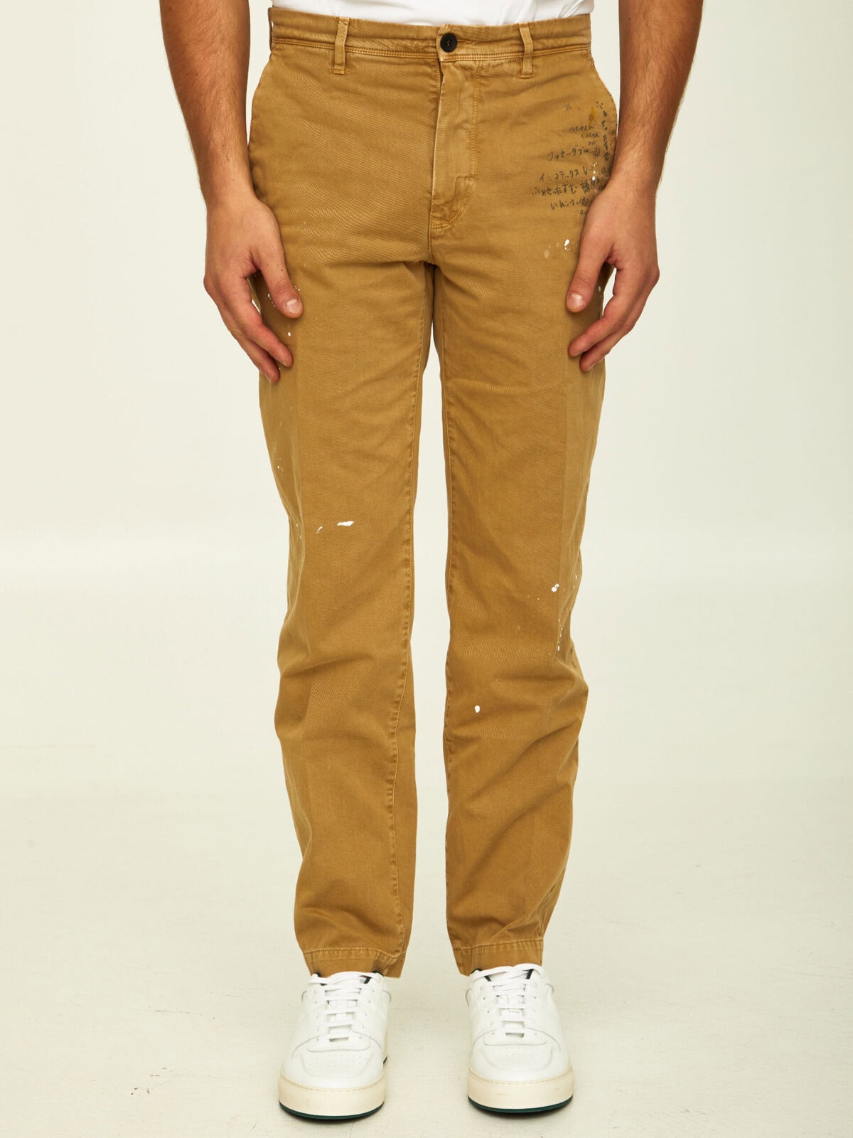 Incotex Red X Facetasm Camel cotton trousers