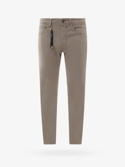 INCOTEX Stretch Cotton Trouser With Back Suede Logo Patch