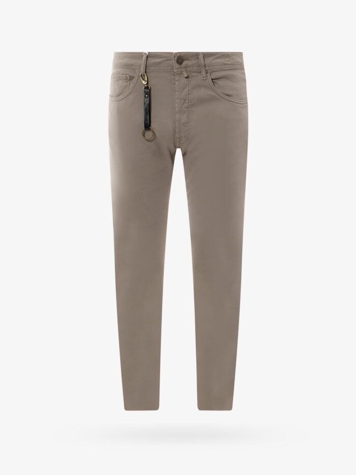 INCOTEX Stretch Cotton Trouser With Back Suede Logo Patch