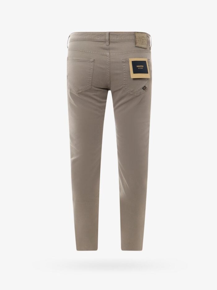 INCOTEX Stretch Cotton Trouser With Back Suede Logo Patch