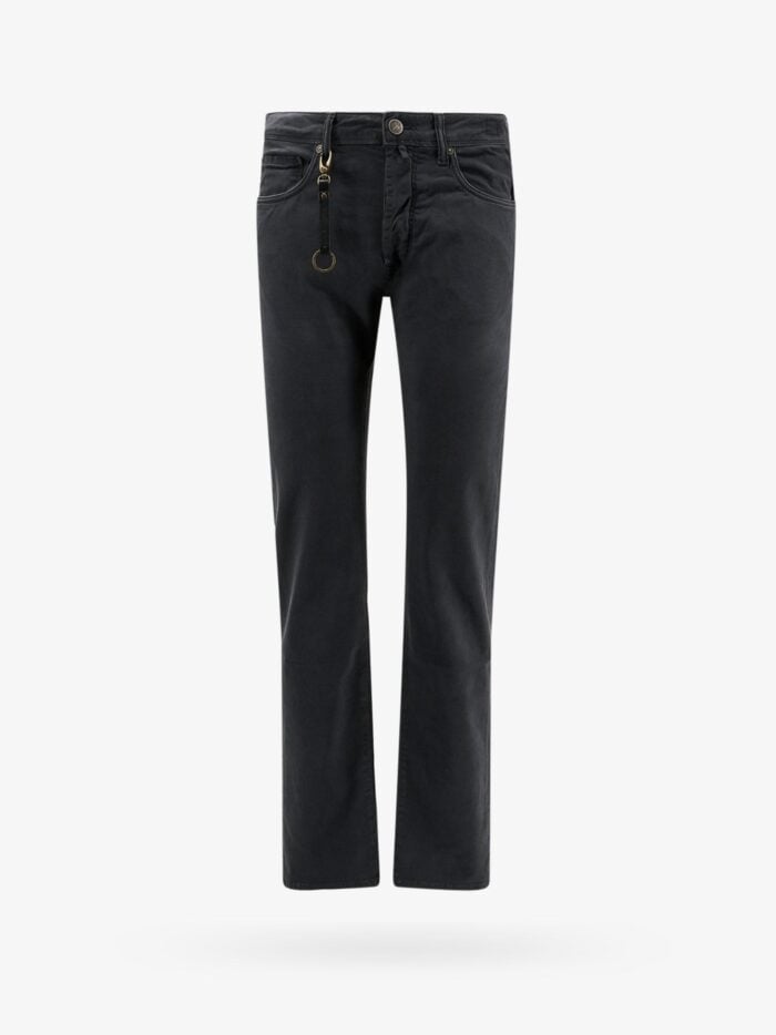 INCOTEX Stretch Cotton Trouser With Back Suede Logo Patch
