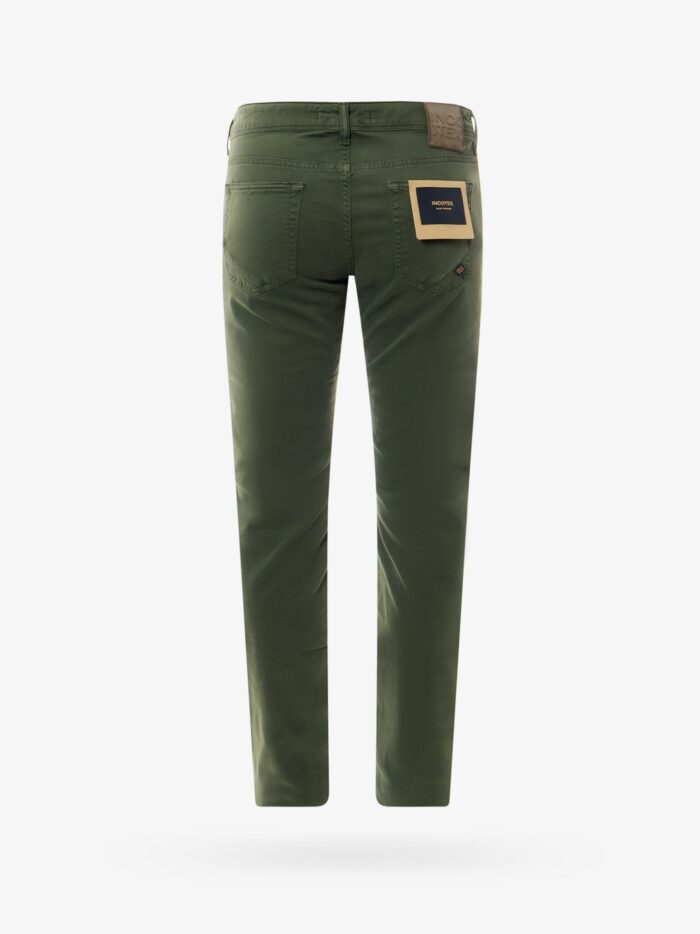 INCOTEX Stretch Cotton Trouser With Back Suede Logo Patch