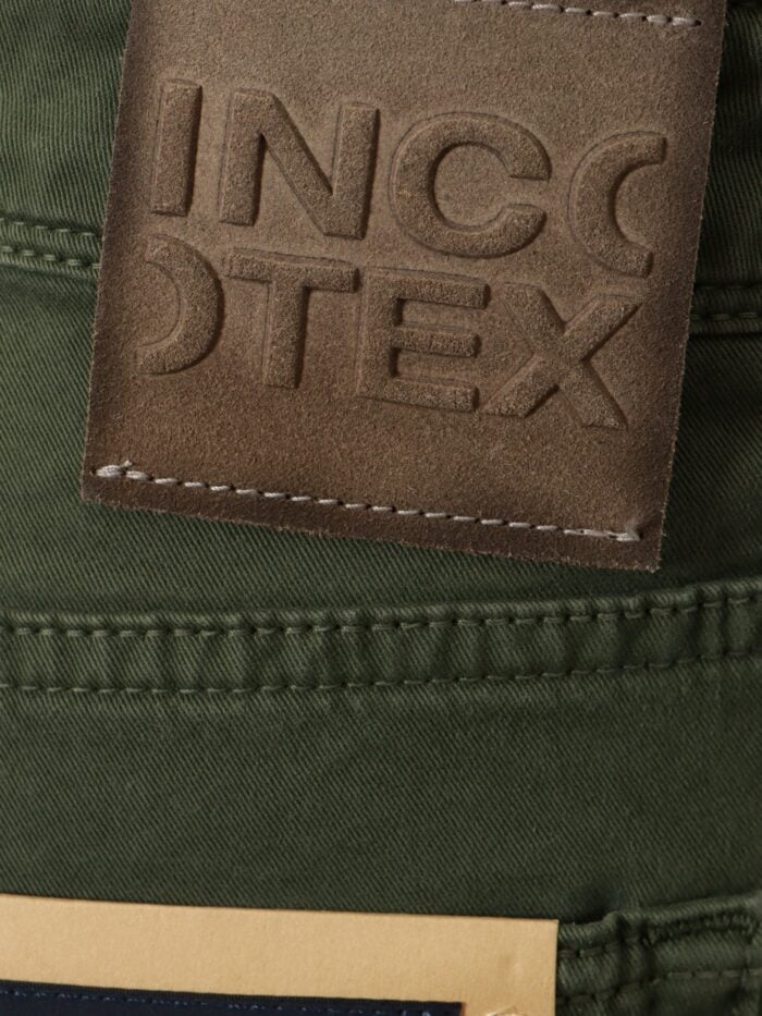 INCOTEX Stretch Cotton Trouser With Back Suede Logo Patch