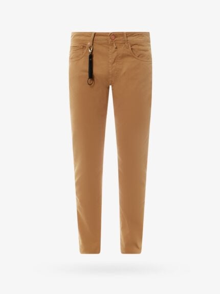 INCOTEX Stretch Cotton Trouser With Back Suede Logo Patch
