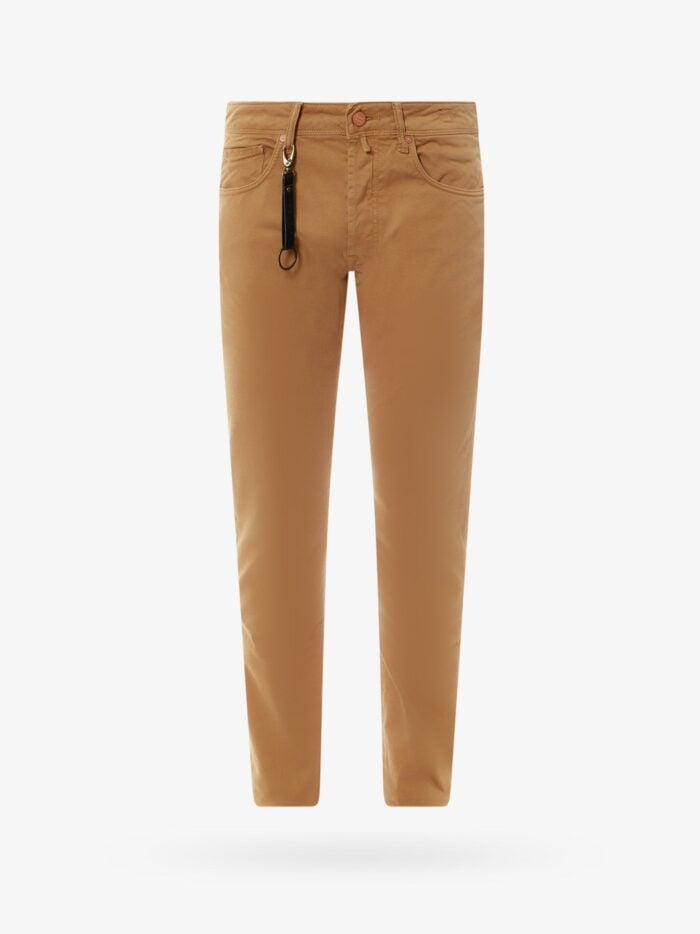 INCOTEX Stretch Cotton Trouser With Back Suede Logo Patch