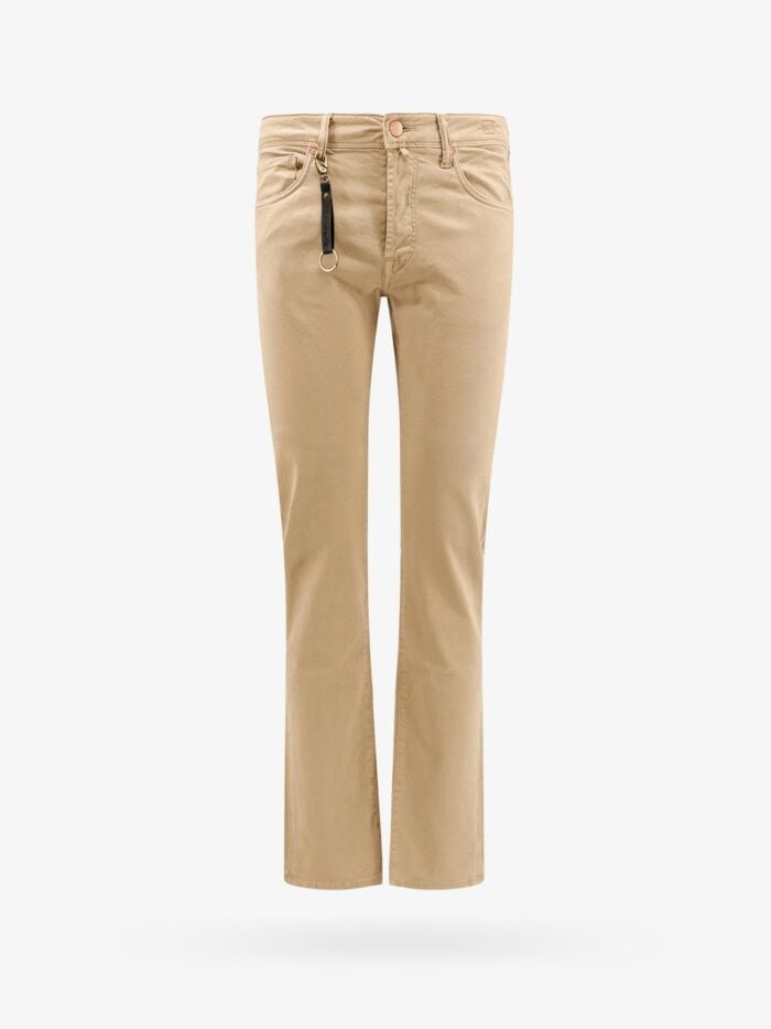 INCOTEX Stretch Cotton Trouser With Back Suede Logo Patch