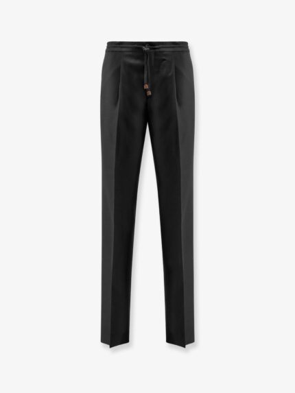 INCOTEX Virgin Wool Trousers With Drawstring