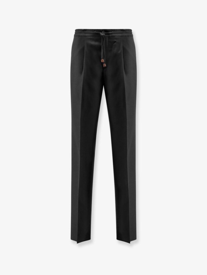 INCOTEX Virgin Wool Trousers With Drawstring