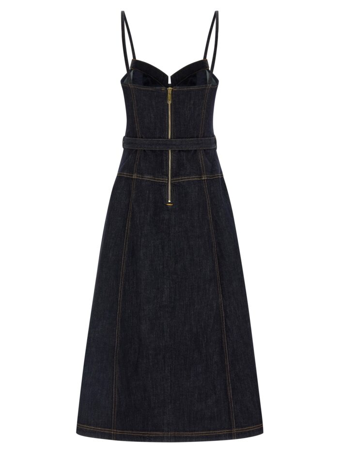 SELF PORTRAIT 'Indigo Denim Flared Midi' Dress
