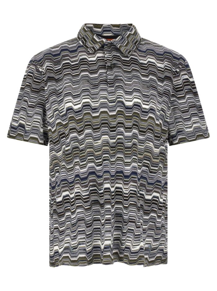 missoni irregular zigzag polo shirt Missoni Irregular Zigzag Polo Shirt