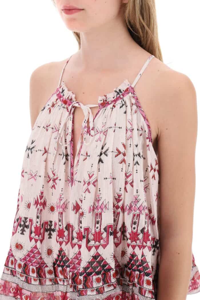 ISABEL MARANT ETOILE 'Fabino' Halterneck Top With Graphic Motif