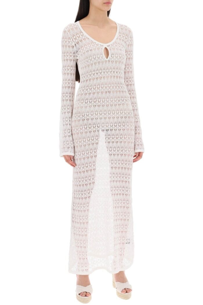 ISABEL MARANT Long Embroidered Cotton Poros Dress.