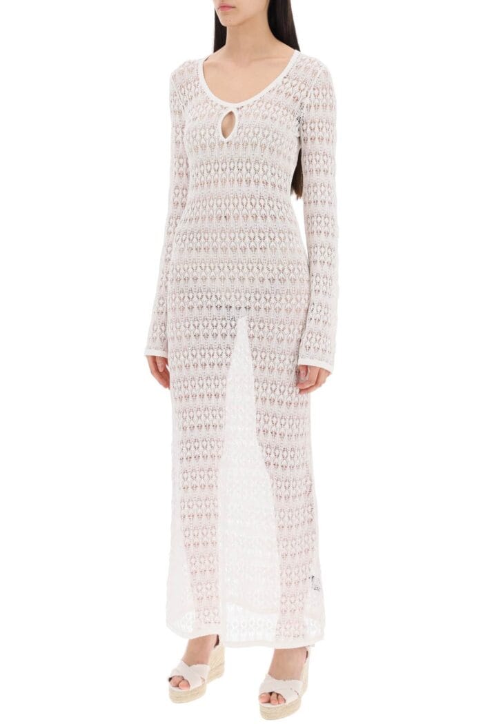 ISABEL MARANT Long Embroidered Cotton Poros Dress.