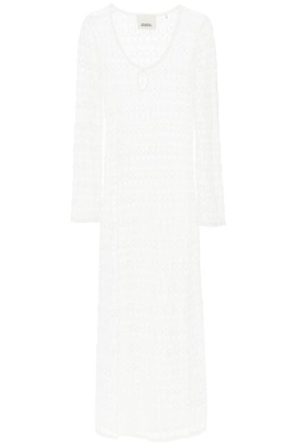 ISABEL MARANT Long Embroidered Cotton Poros Dress.