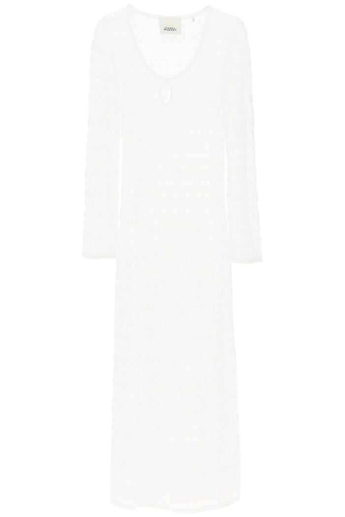 ISABEL MARANT Long Embroidered Cotton Poros Dress.