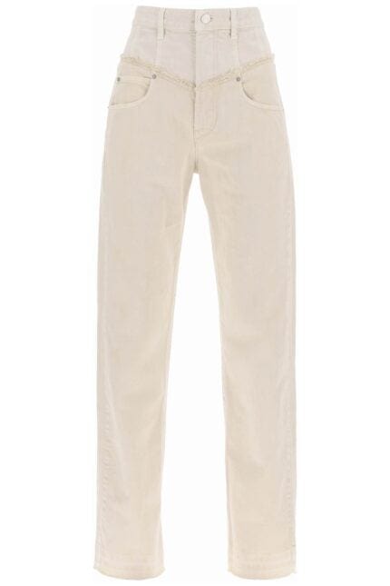 Isabel Marant Noemie Loose Jeans In Two-tone Denim