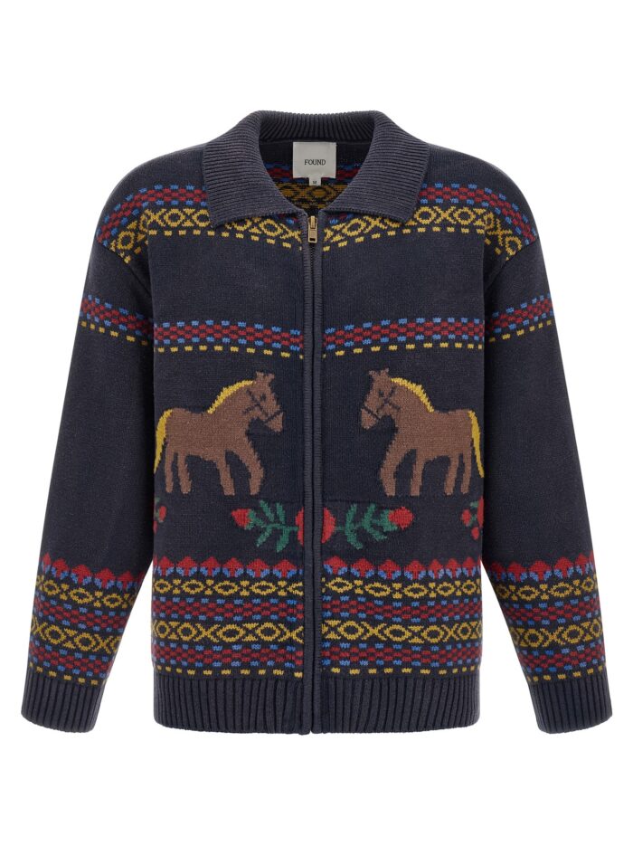 found 'isles' cardigan with intarsia FOUND 'Isles' Cardigan With Intarsia