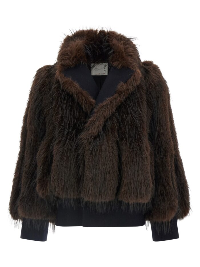 sacai jacket with fur inserts SACAI Jacket With Fur Inserts