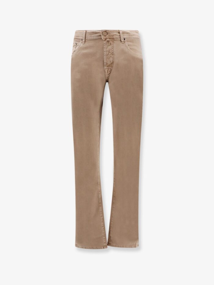 Jacob Cohen Regular Slim Fit Cotton Trouser With Back Pony-skin Patch