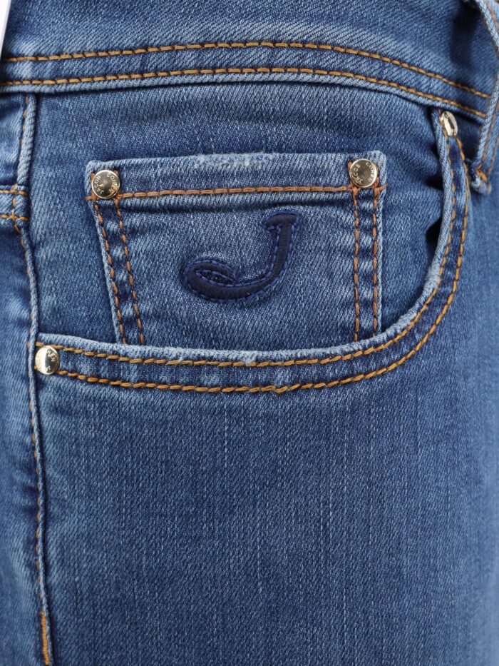 Jacob Cohen Slim Stretch Cotton Jeans With Back Pony-skin Patch
