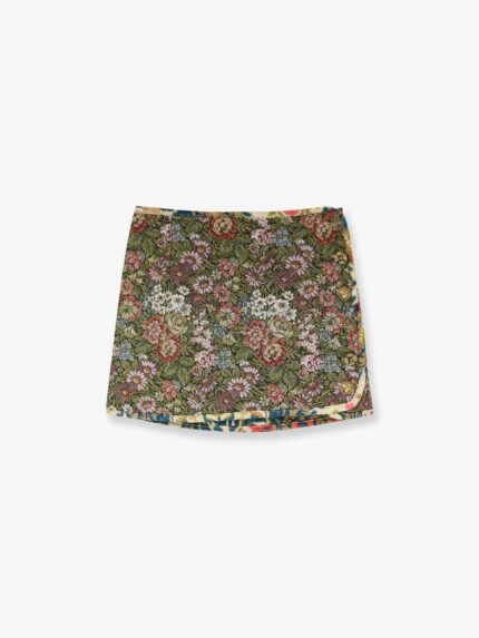 FARM RIO Jacquard Arabesque Matelassé Mini Skirt