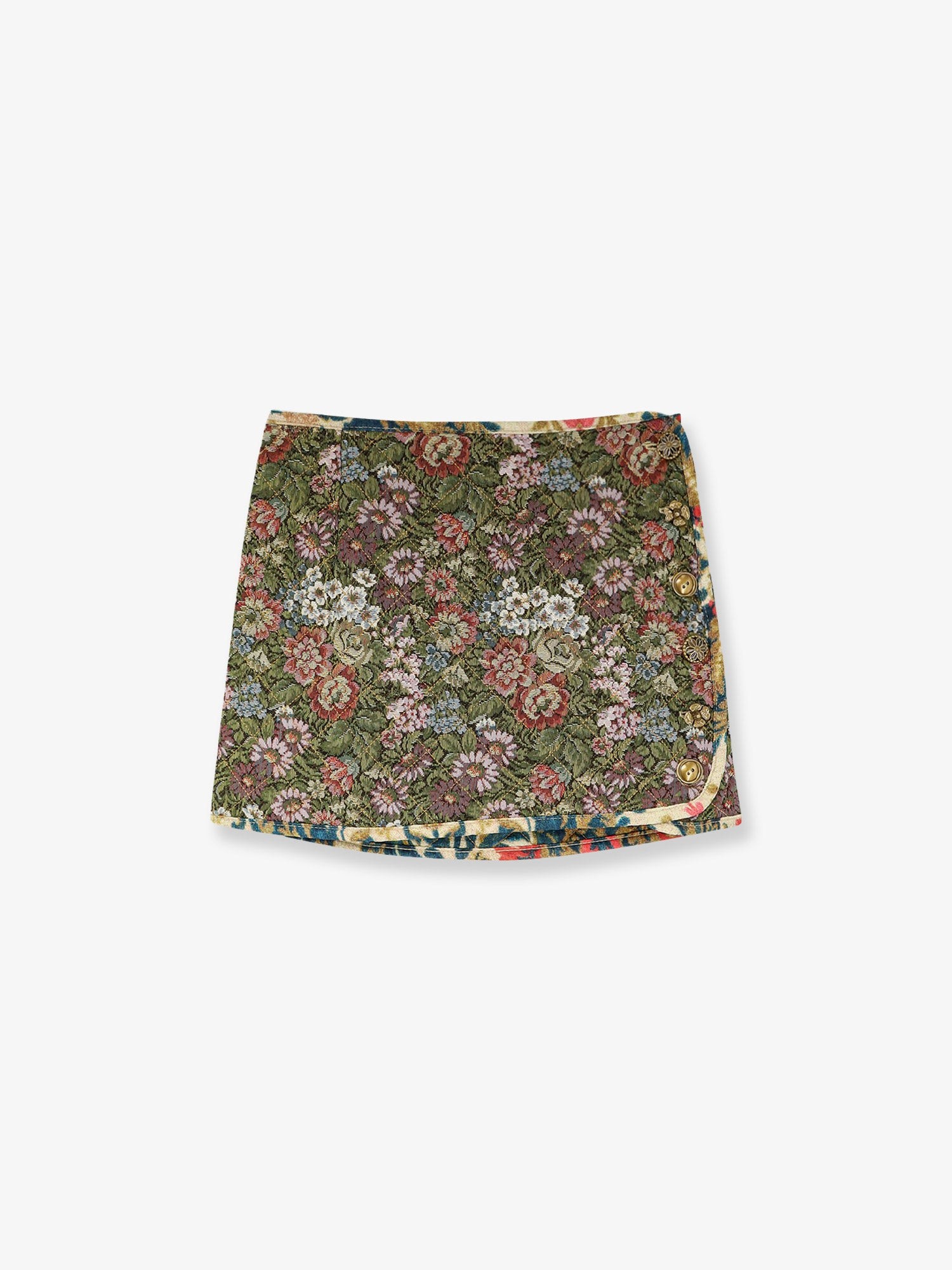 FARM RIO Jacquard Arabesque Matelassé Mini Skirt