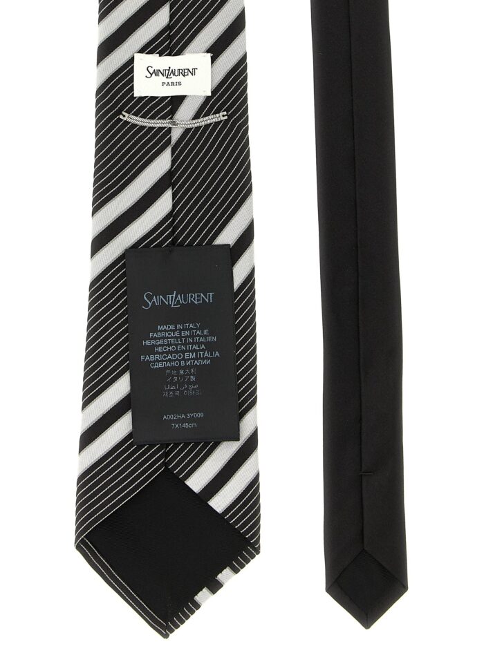 Saint Laurent Jacquard Diagonal Striped Tie