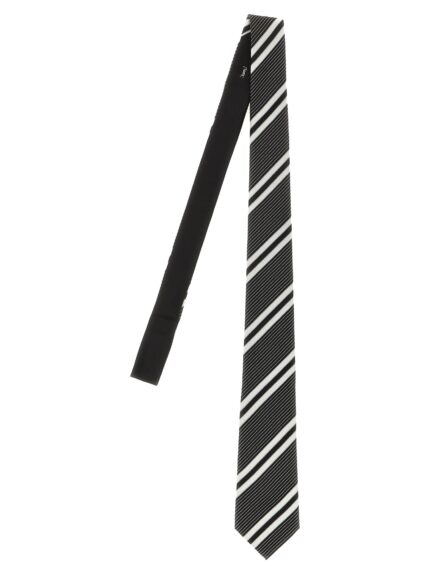 Saint Laurent Jacquard Diagonal Striped Tie