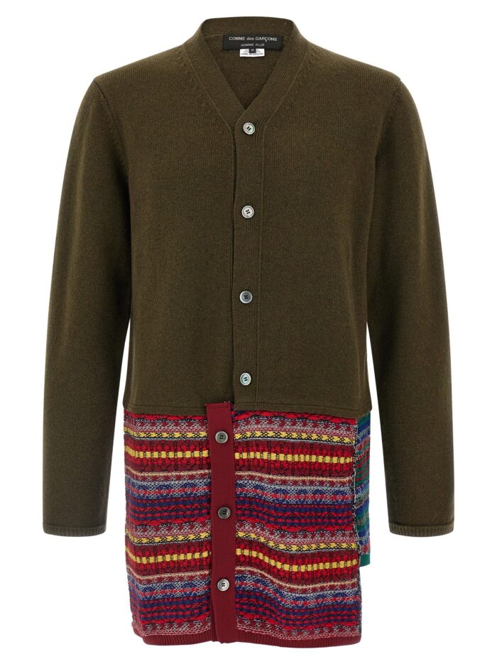 comme des garÇons homme plus jacquard insert cardigan COMME DES GARÇONS HOMME PLUS Jacquard Insert Cardigan