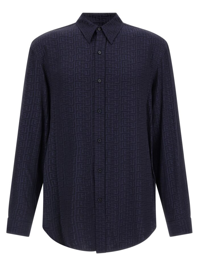balmain jacquard monogram shirt Balmain Jacquard Monogram Shirt