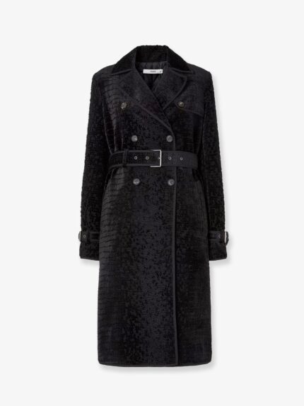 Fendi Jacquard Velvet Coat With Aniaml Print