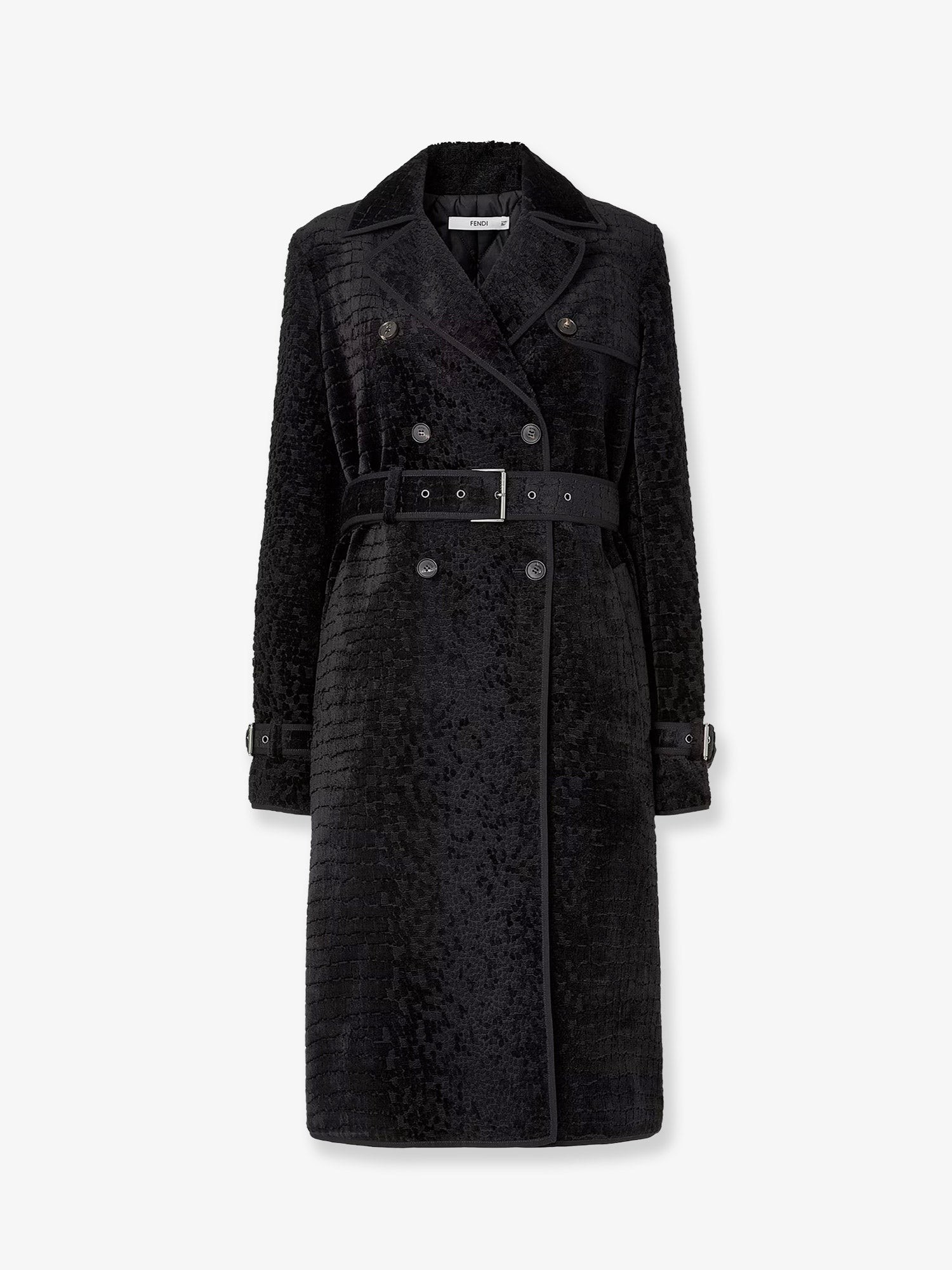 Fendi Jacquard Velvet Coat With Aniaml Print