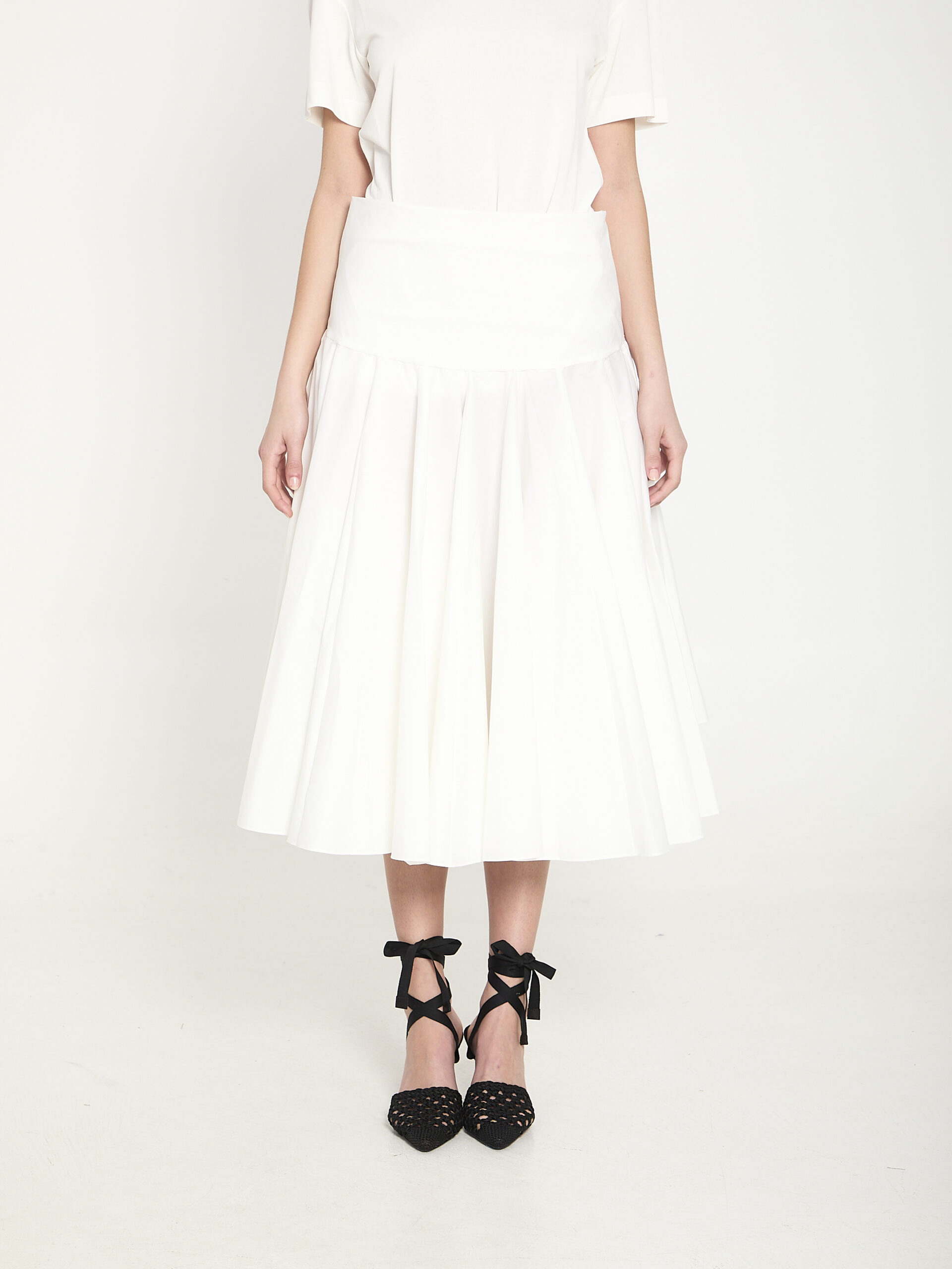 Jacquemus Draped midi skirt with godet